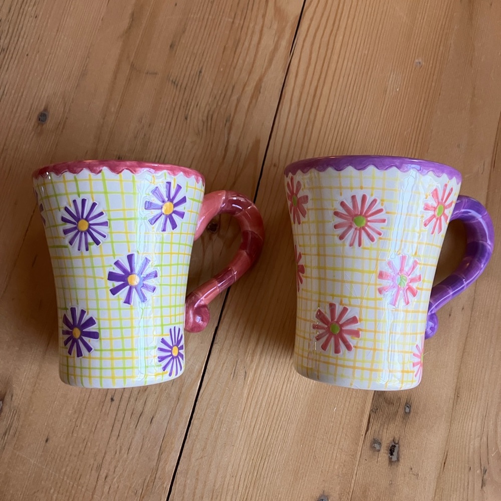 2/$30 Department 56 2 Mugs Burst of Spring by Jane Davies